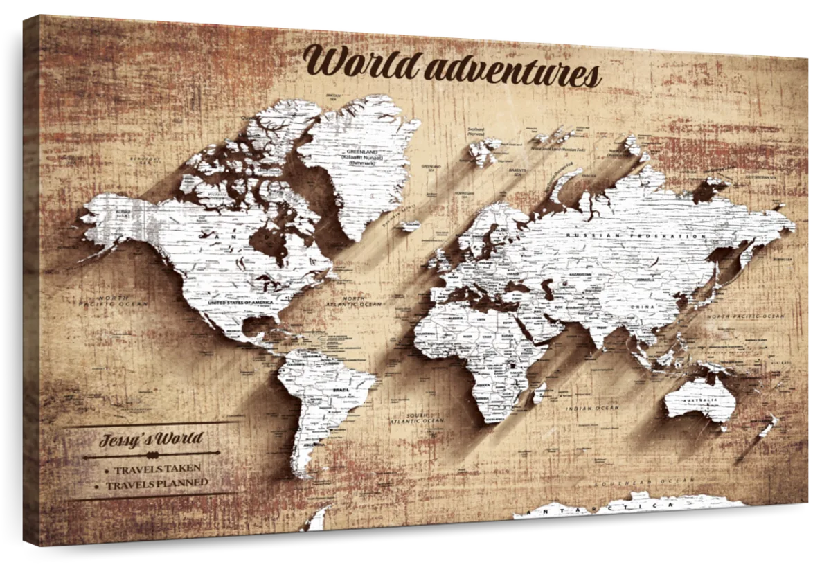 Personalized World Adventures Push Pin Travel Map 1