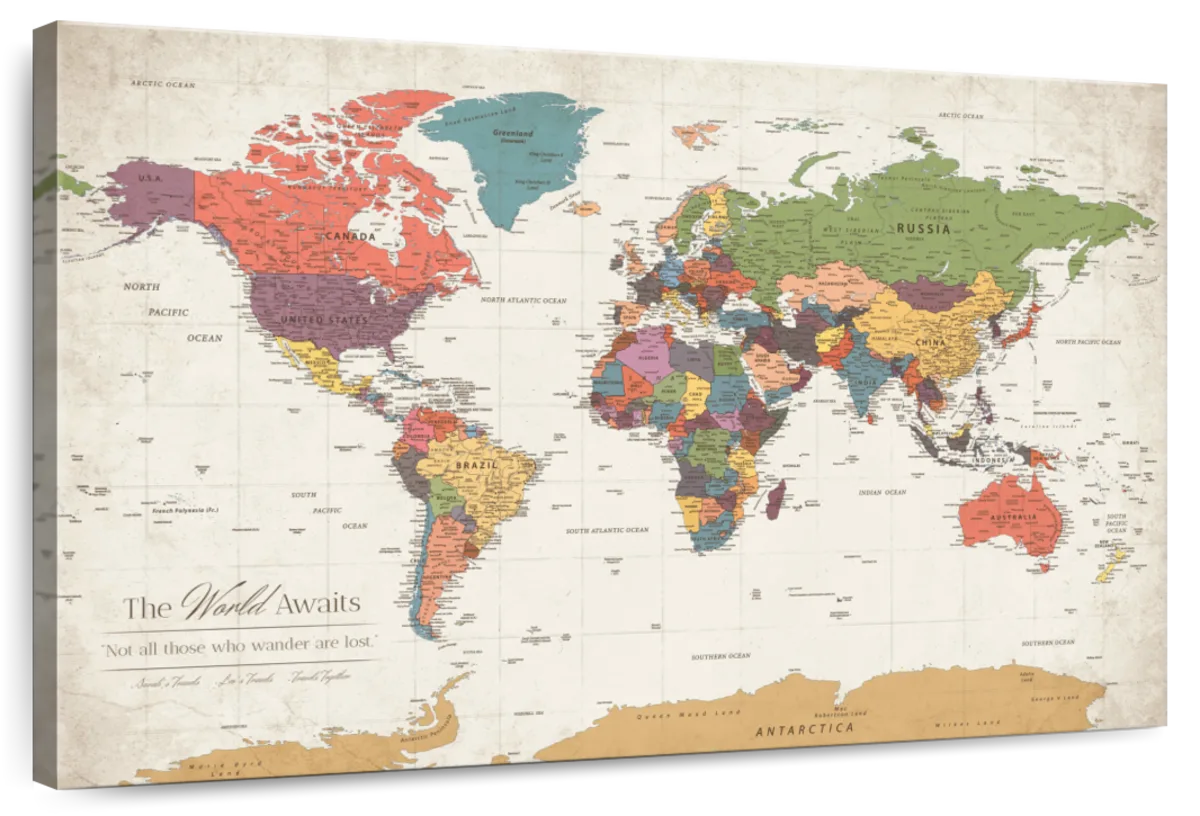 Personalized World Awaits Push Pin World Map 1