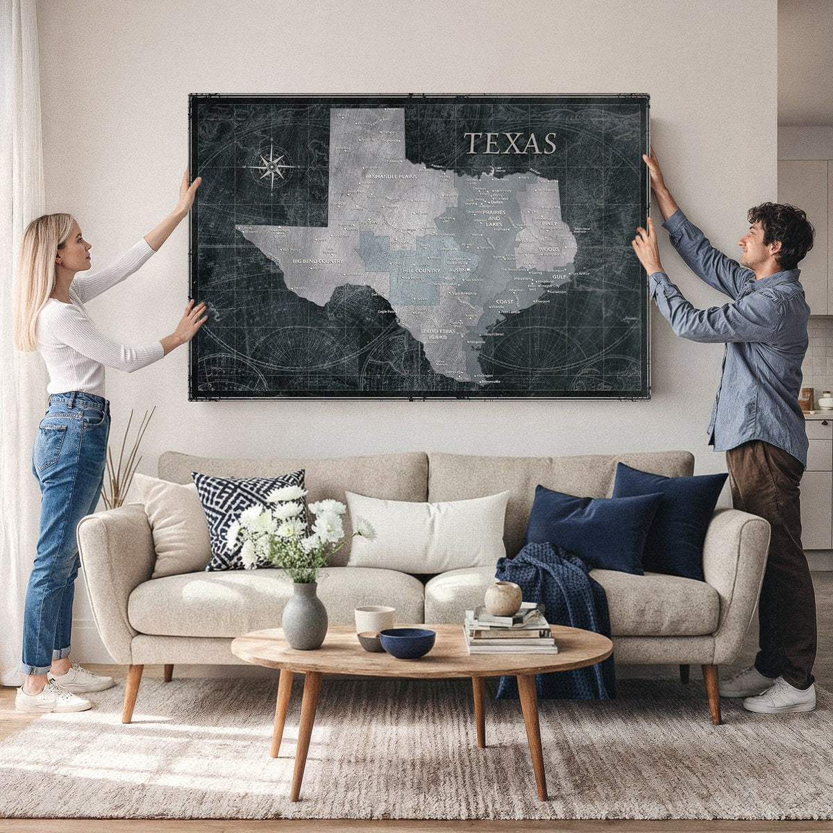 USA State Map with Pins