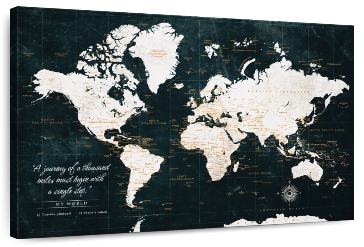 A Journey Forward Push Pin World Map 1