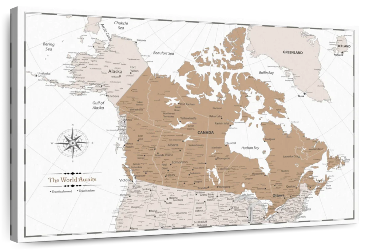 A Land of Journeys Canada Push Pin Map 1