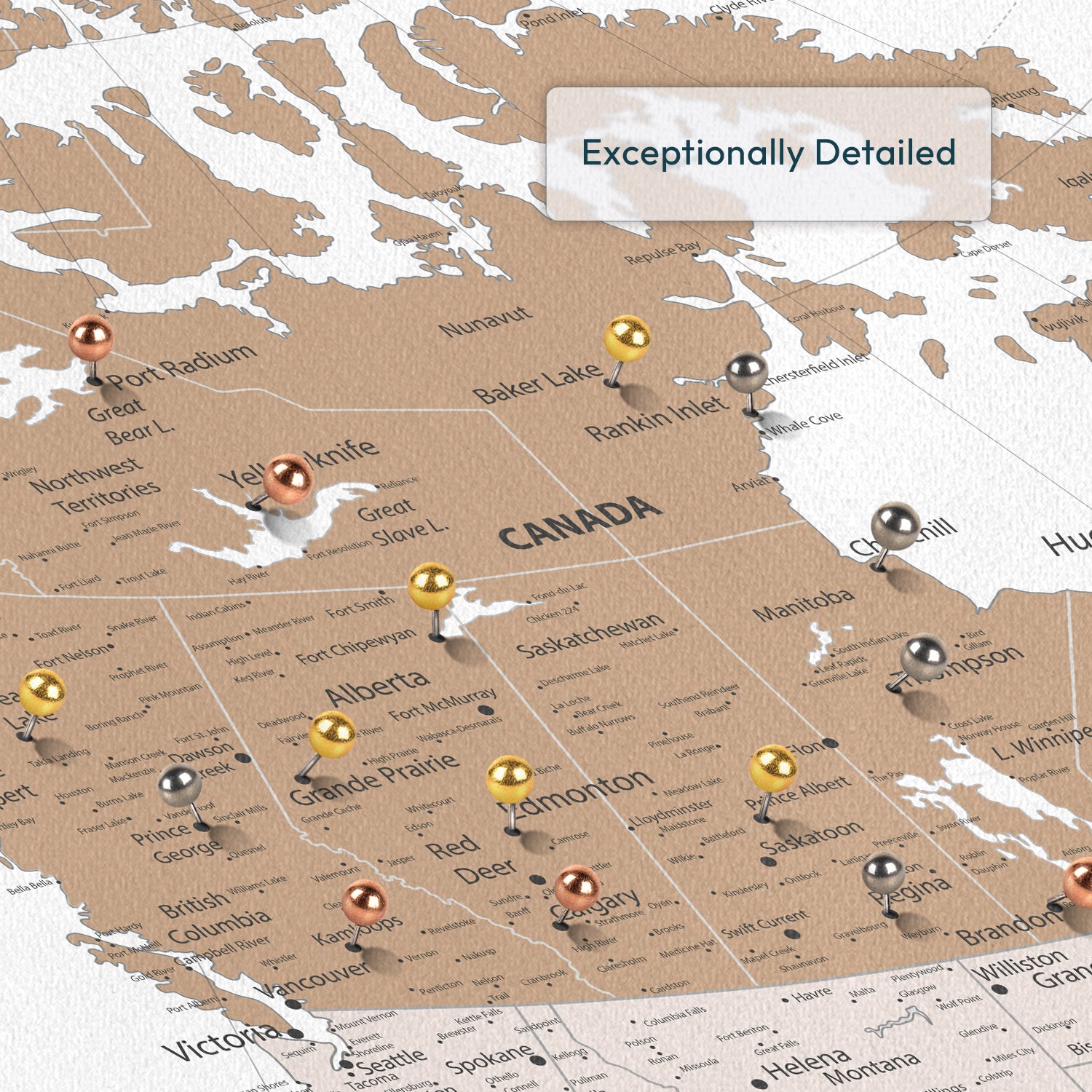 A Land of Journeys Canada Push Pin Map 3