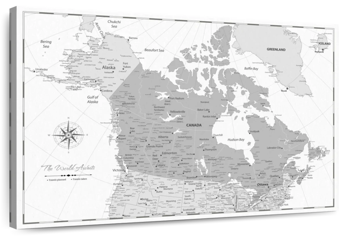 A World Yet to Explore Canada Push Pin Map 1