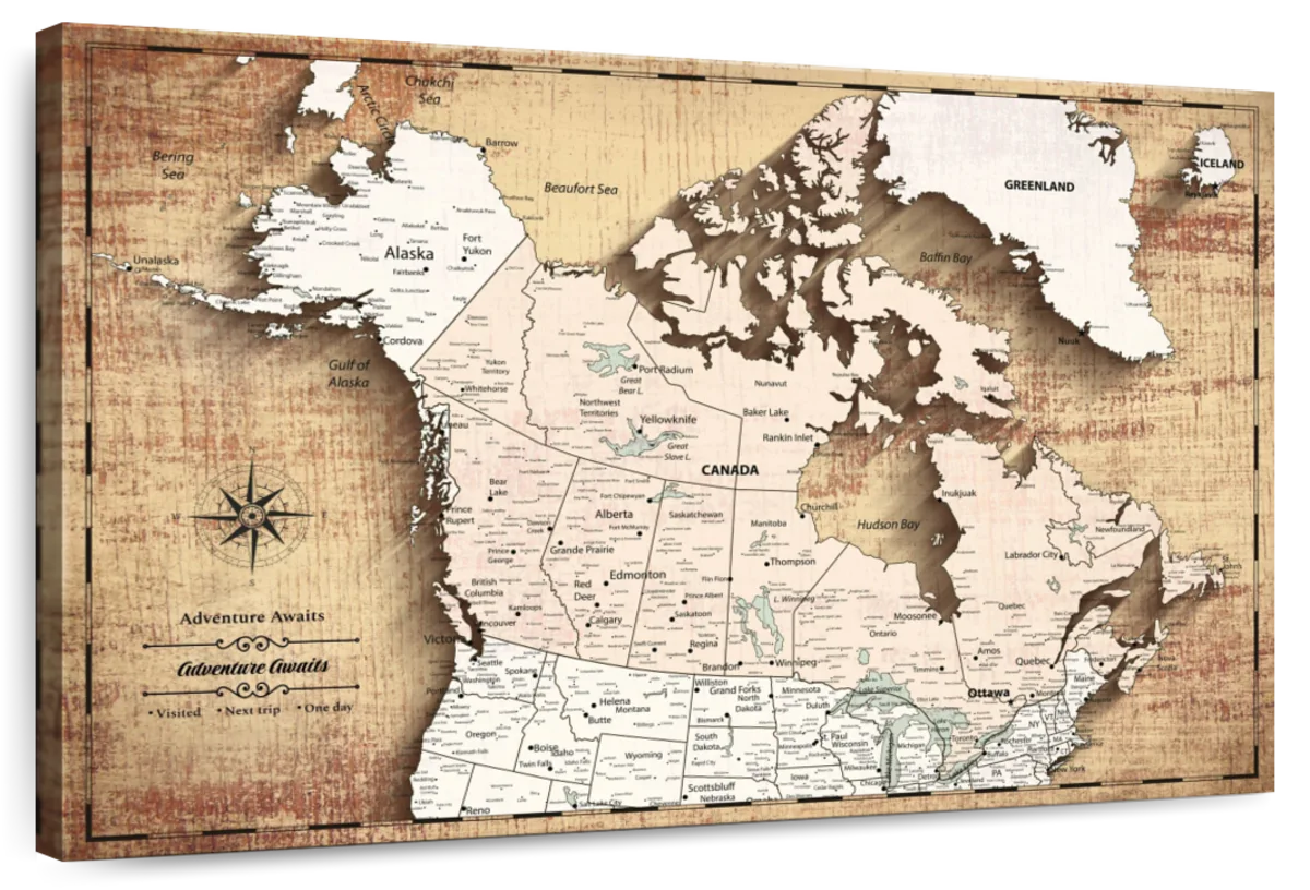 Adventure Awaits Across Canada Push Pin Map 1