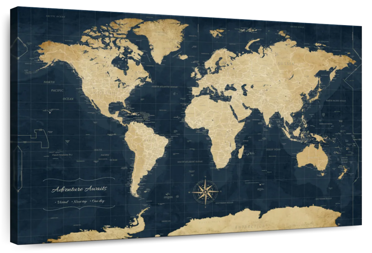 Adventure Awaits Global Push Pin World Map 1