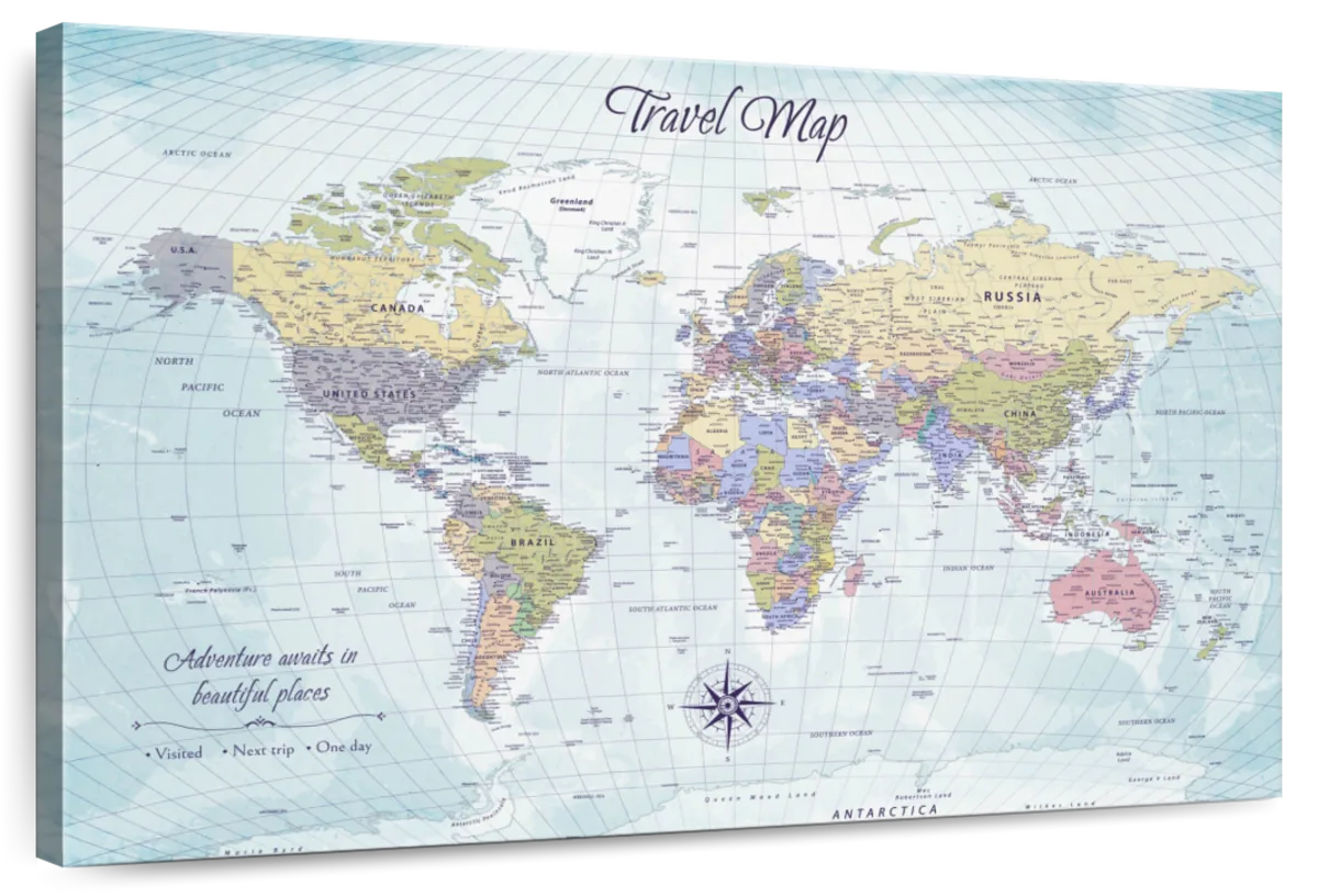 Adventure Awaits Push Pin World Map 1