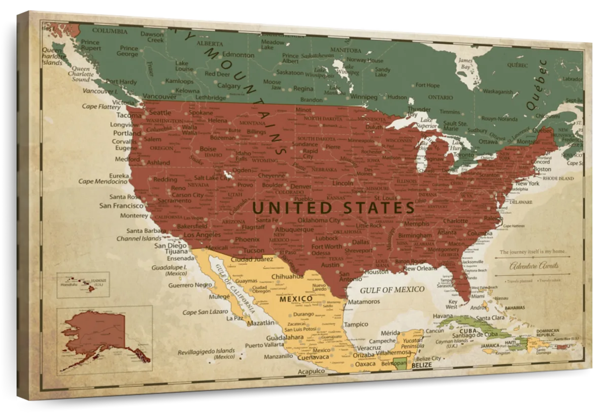 Adventures Await Push Pin USA Map 1