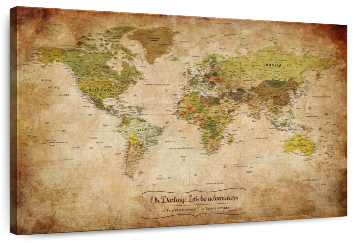 Adventurous Life Push Pin World Map 1