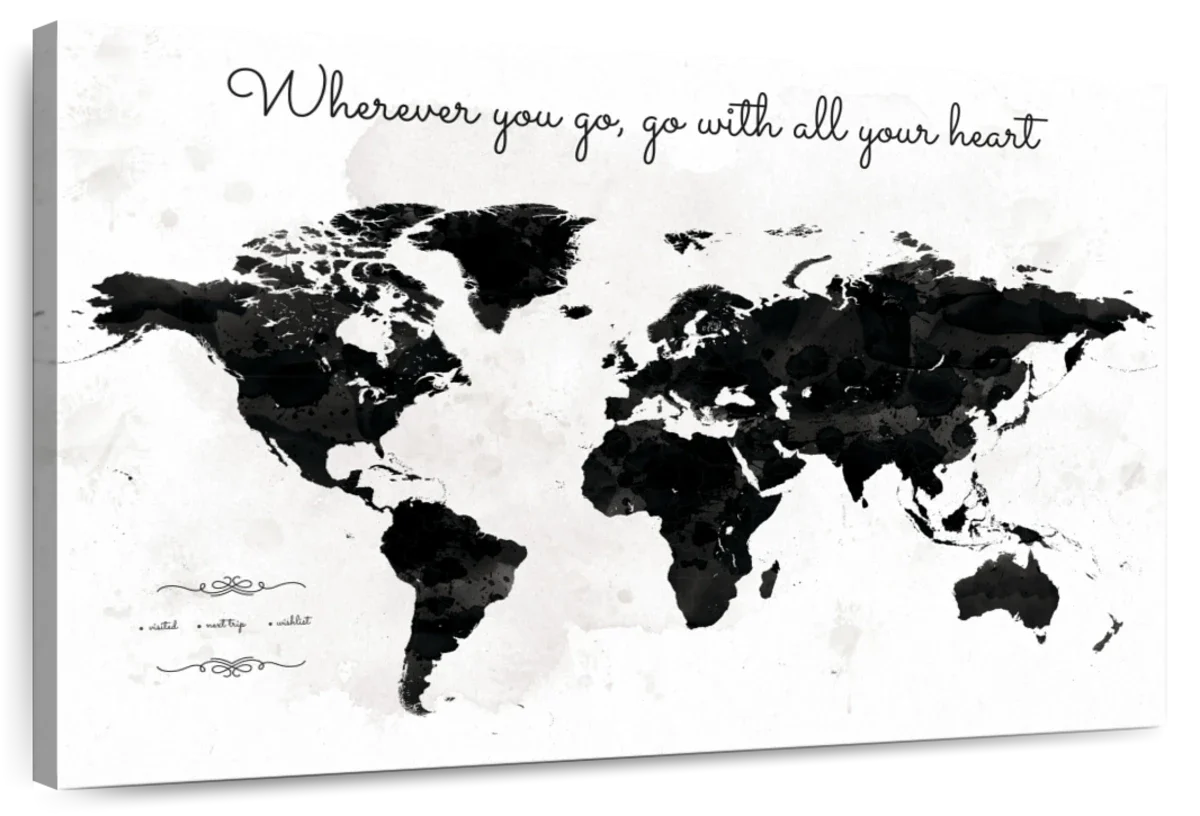 All Your Heart In Every Place Push Pin World Map 1