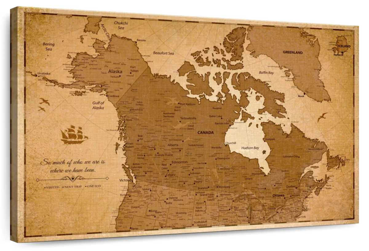 Antique Journeys Canada Push Pin Map 1