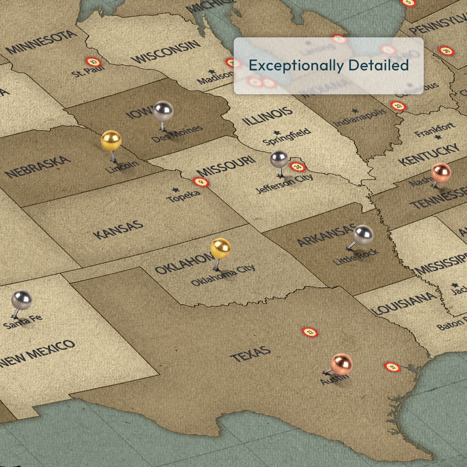 Ballpark Adventures Baseball Push Pin Map 4