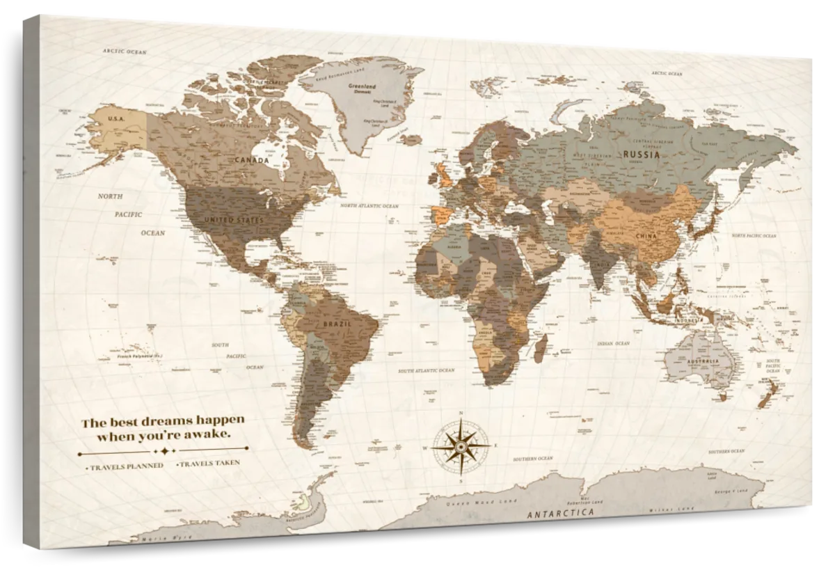 Best Dreams Push Pin World Map 1