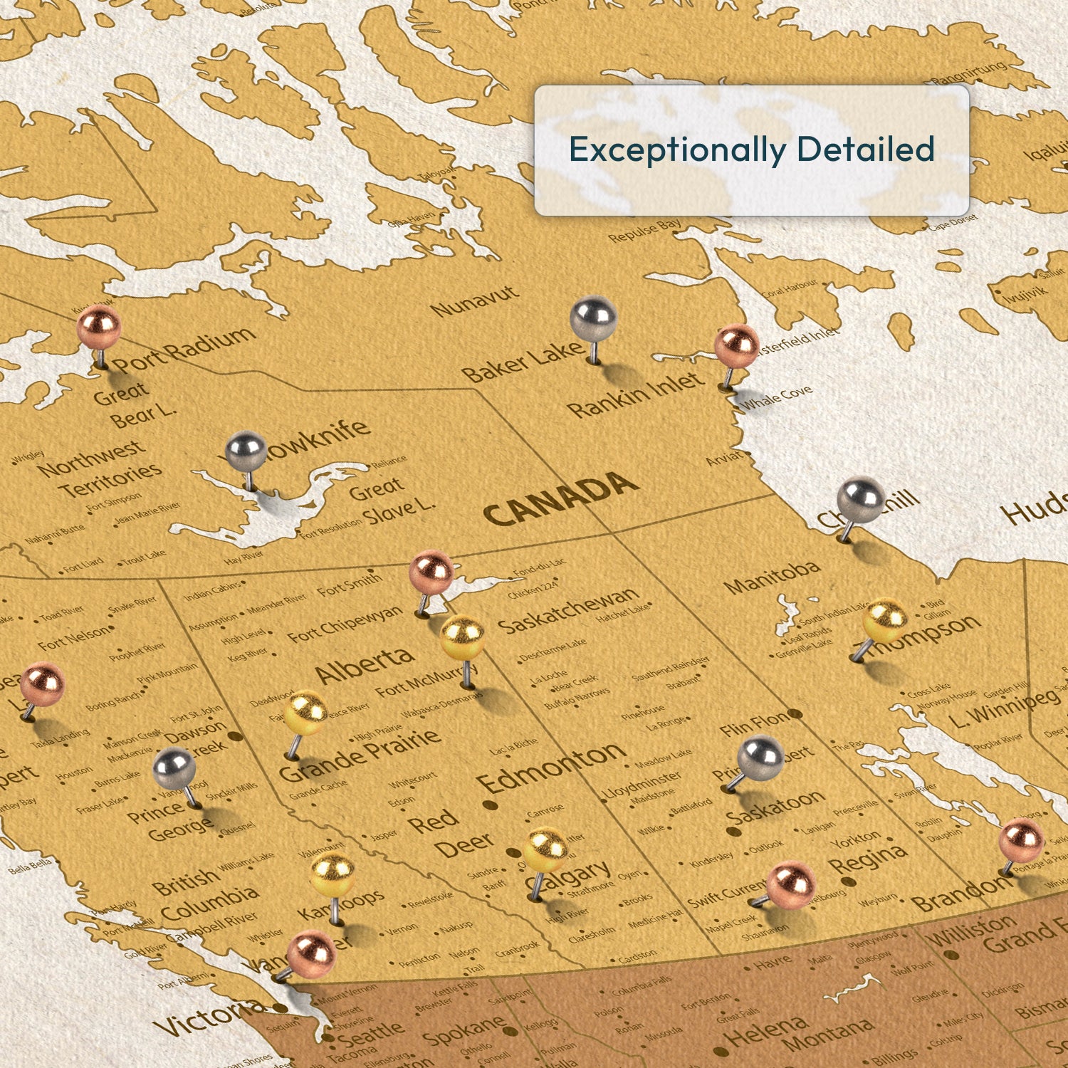 Collect Memories Not Things Canada Push Pin Map 3