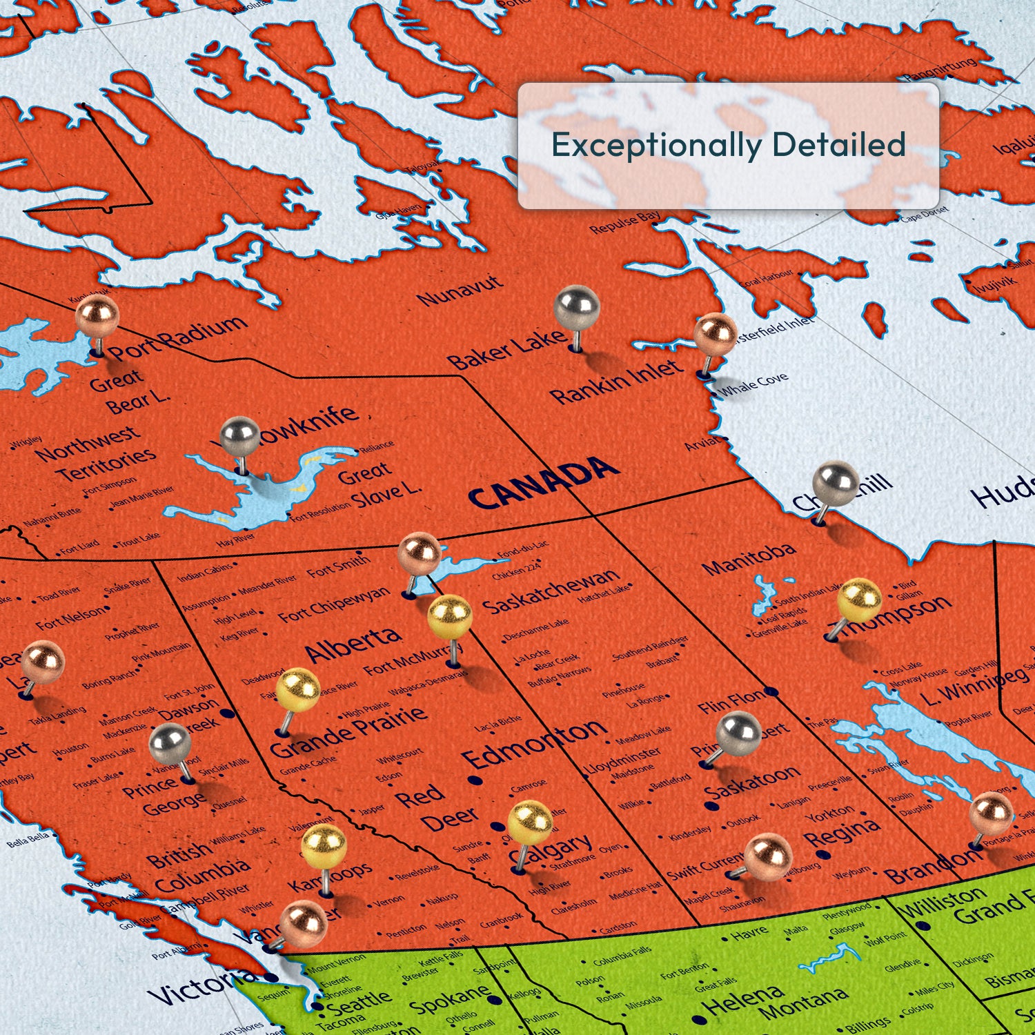 Colorful Adventures Canada Push Pin Map 3