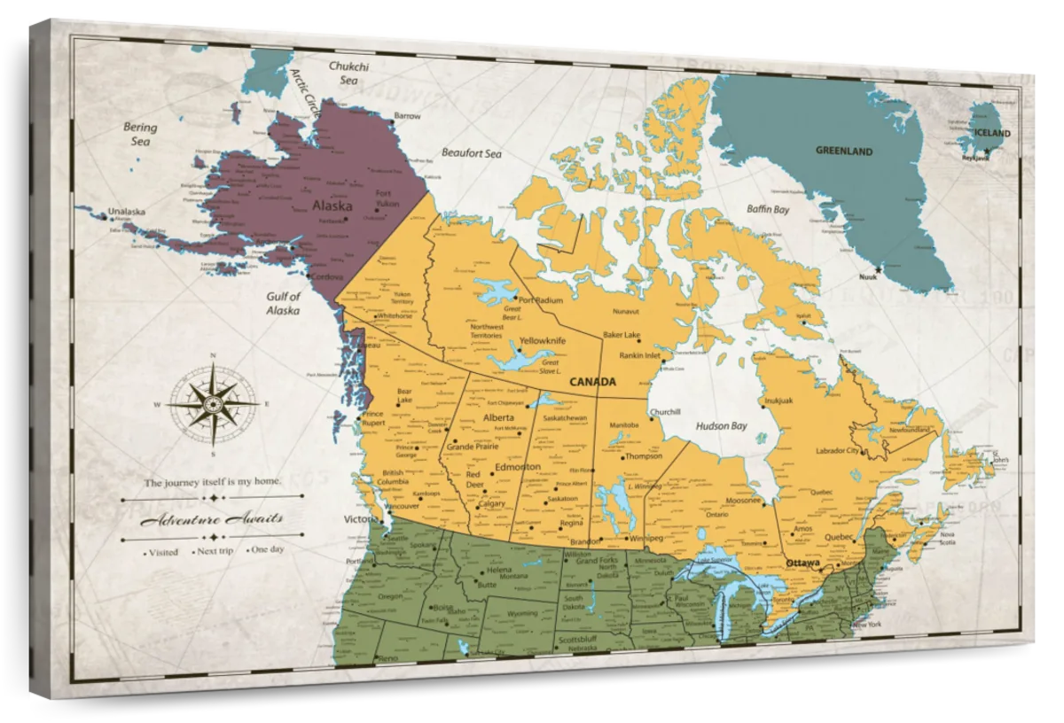 Colorful Escapes Canada Push Pin Map 1