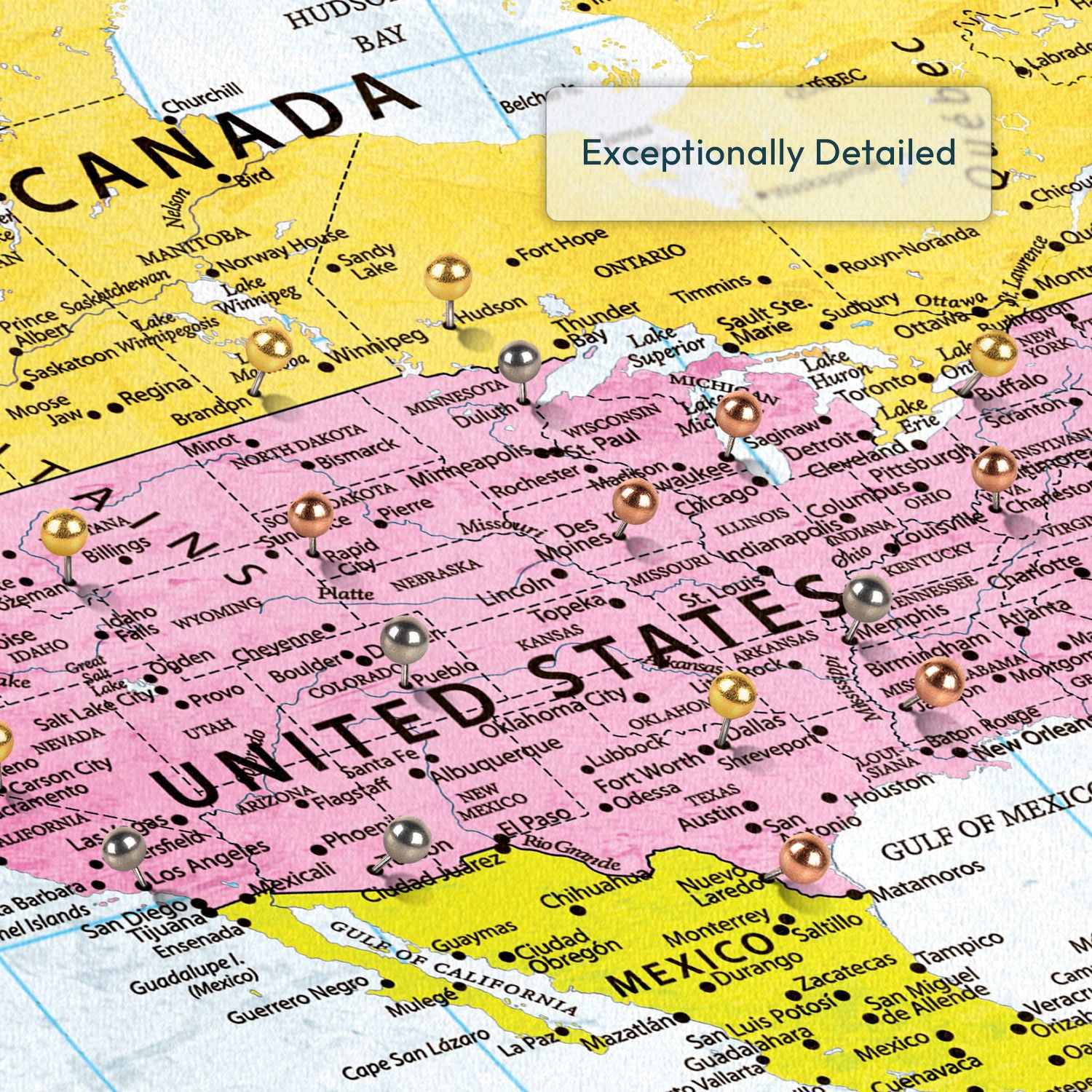 Colorful Push Pin World Map 4