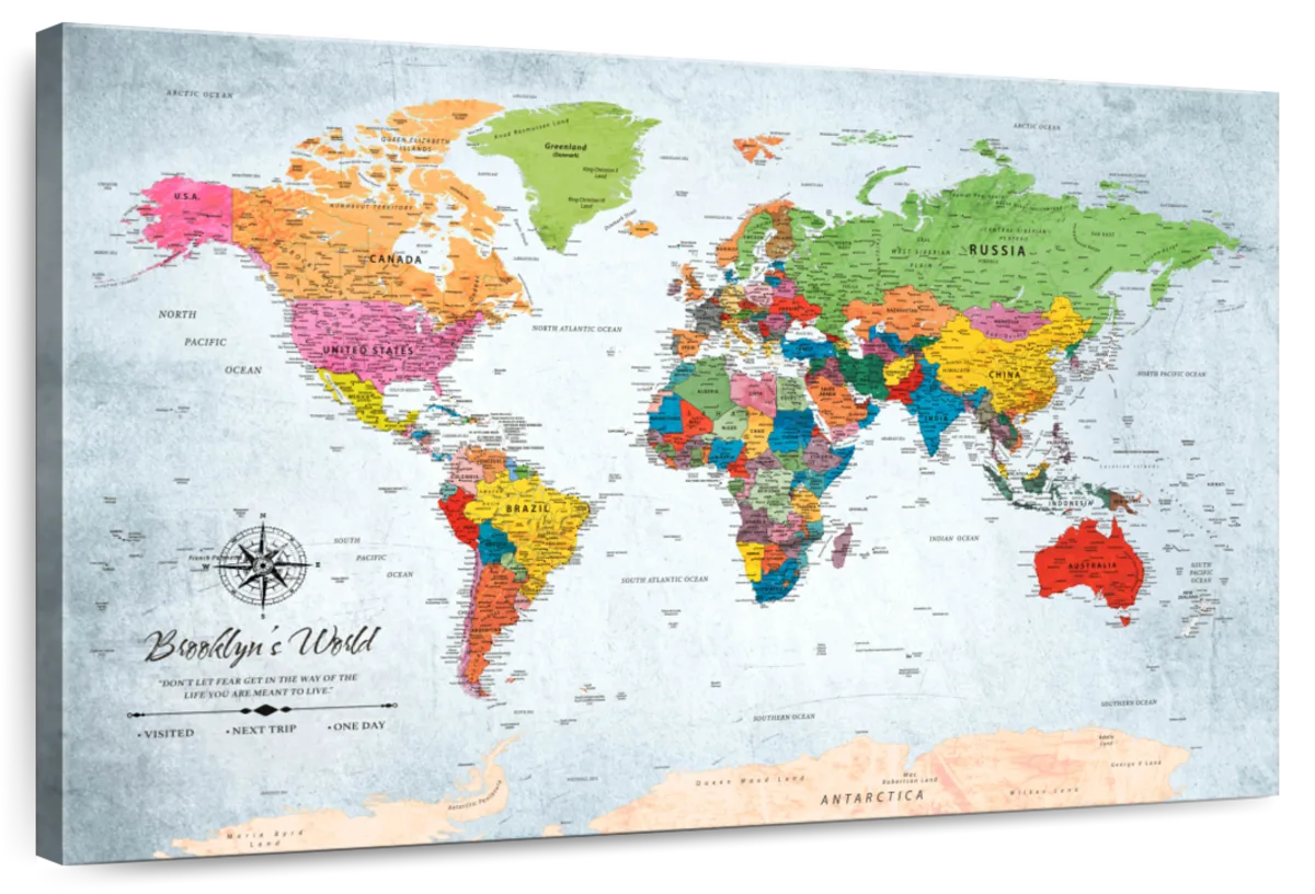 Colorful World Push Pin Travel Map 1