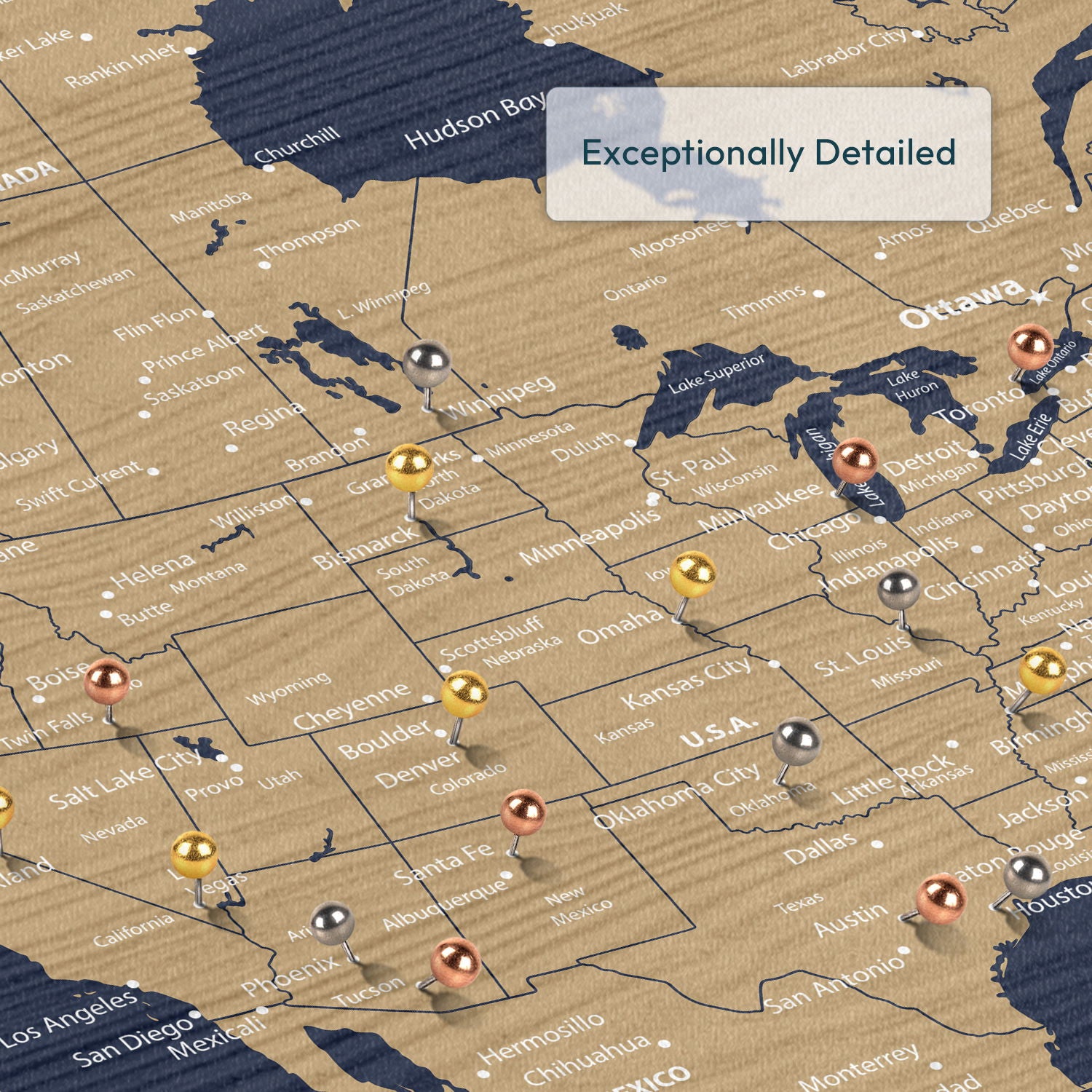 Continent Quest North America Push Pin Map 4