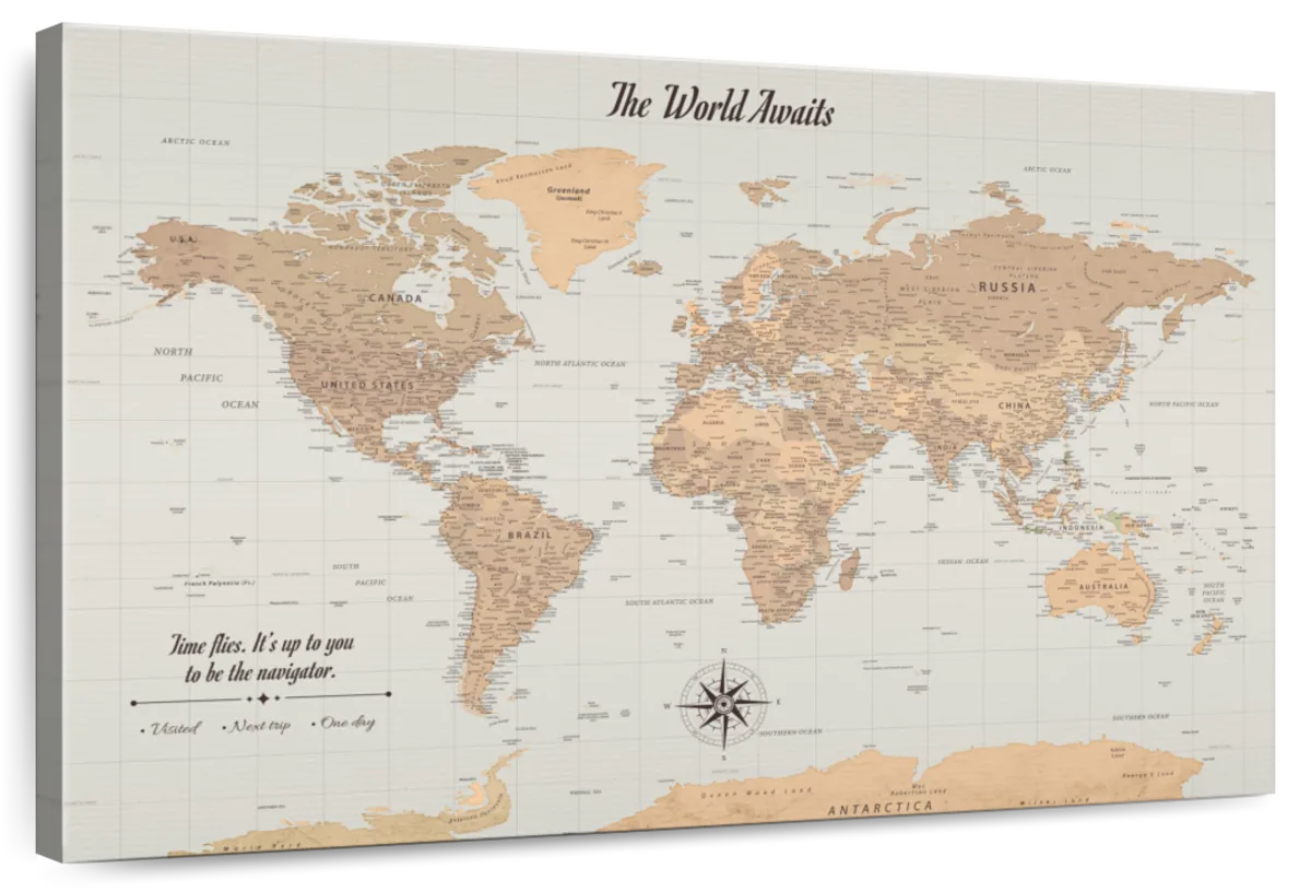 Earth Horizon Push Pin World Map 1