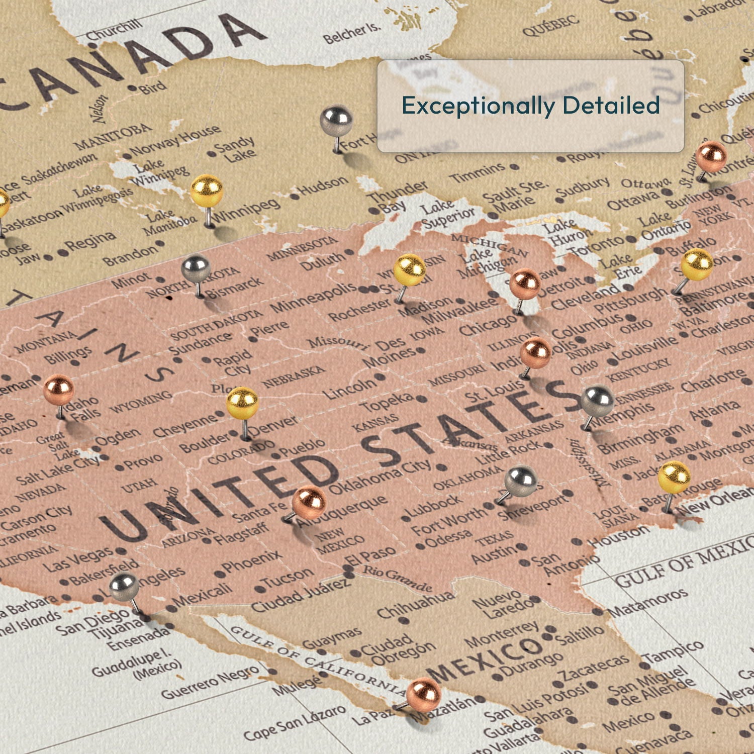 Earth Horizon Push Pin World Map 4