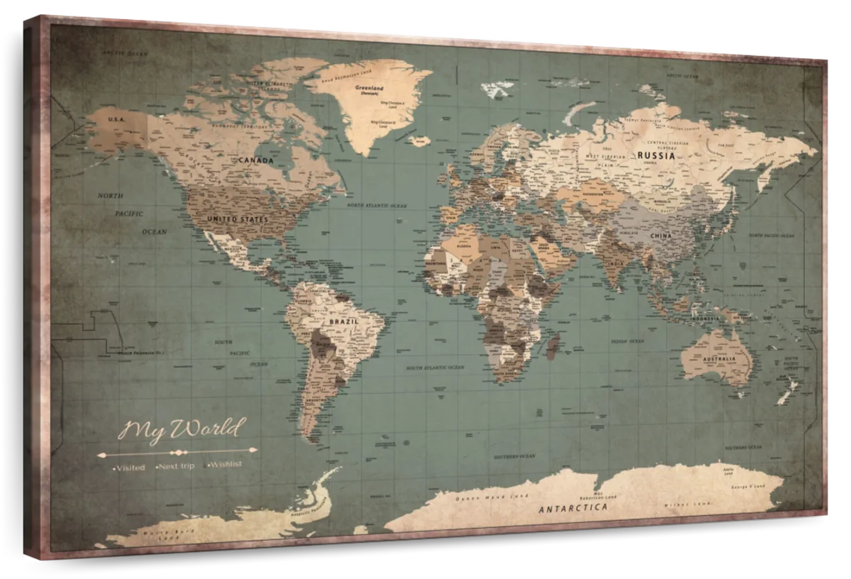 Endless World Push Pin Travel Map 1