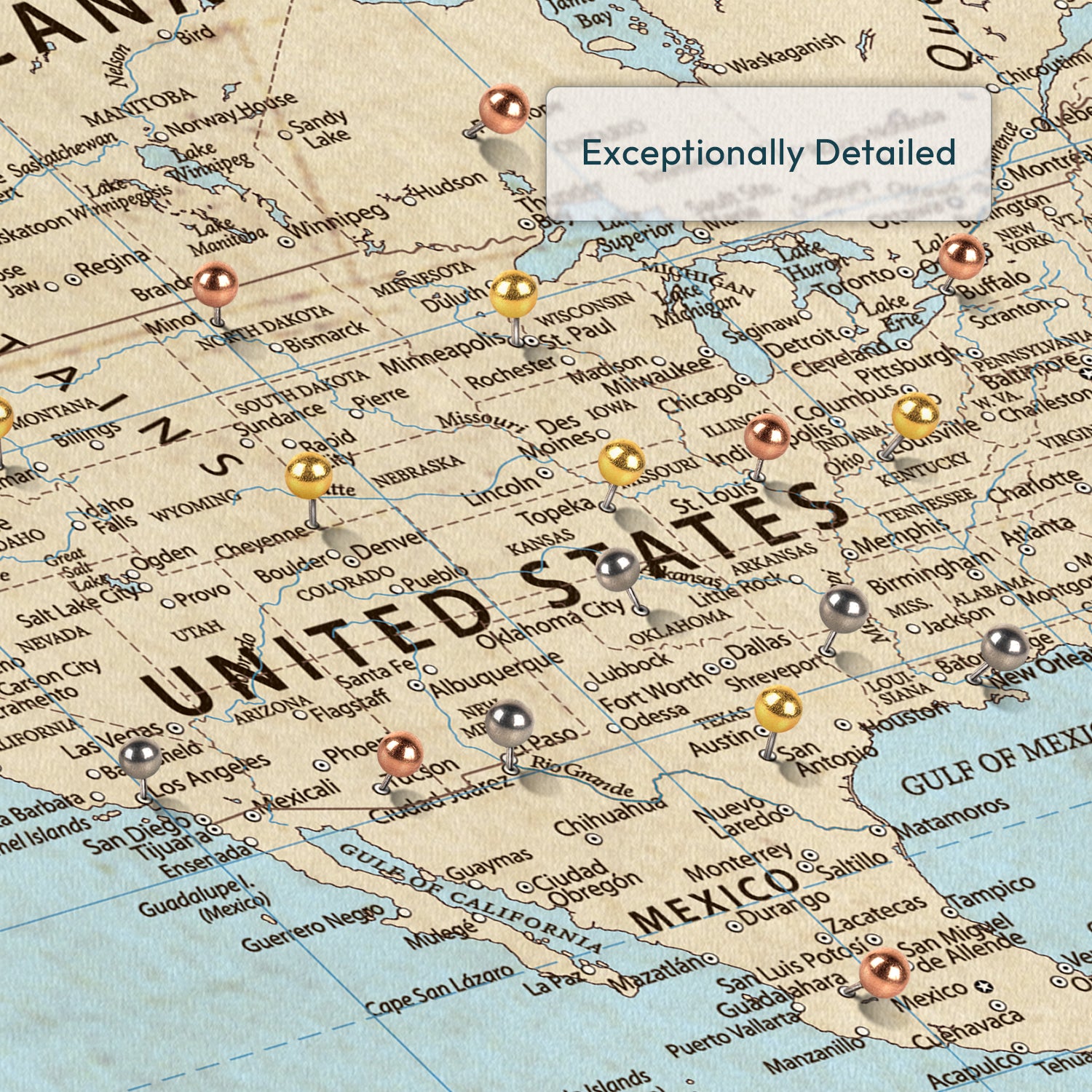 Find Adventures Push Pin World Map 3