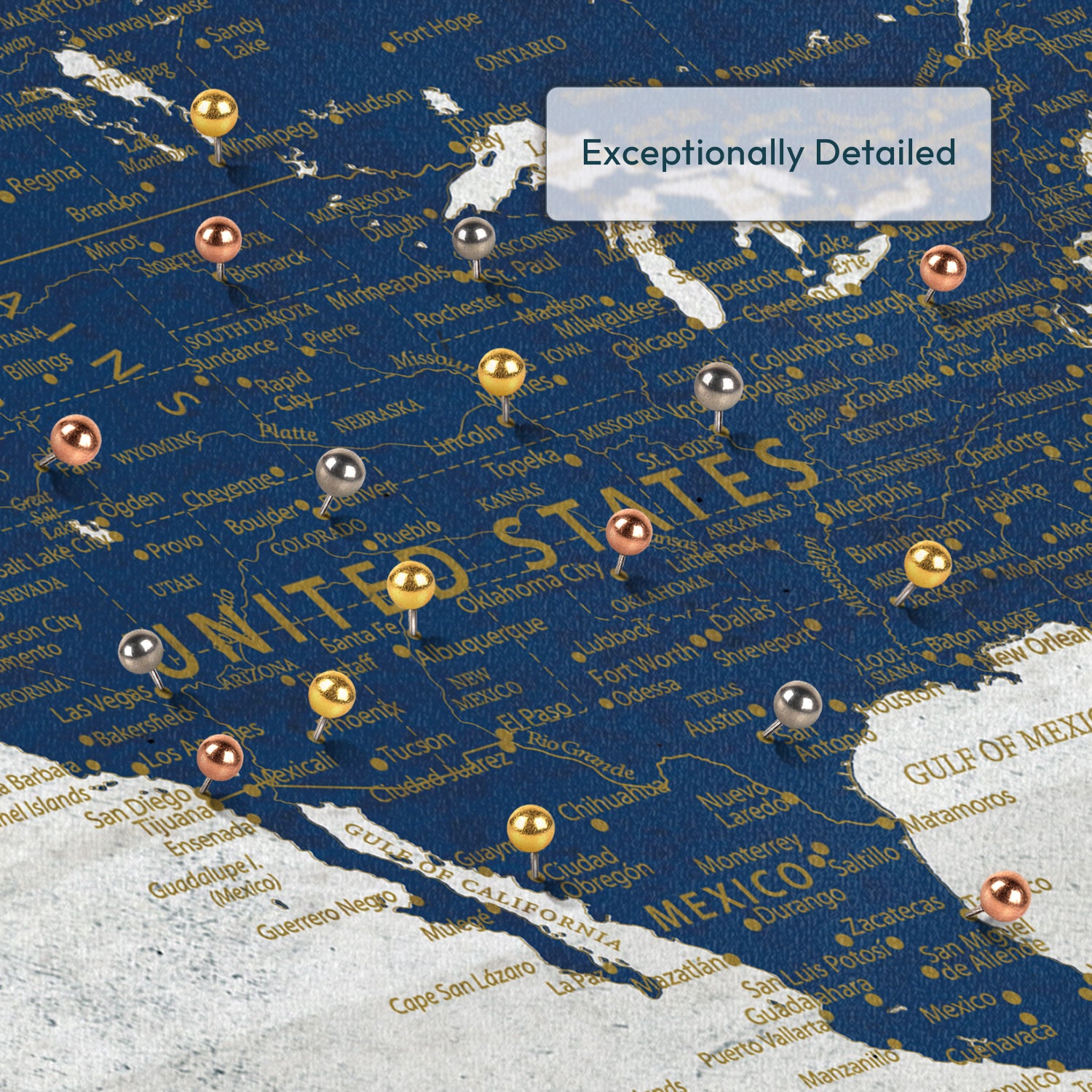 Forever Wandering Together Push Pin World Map 3