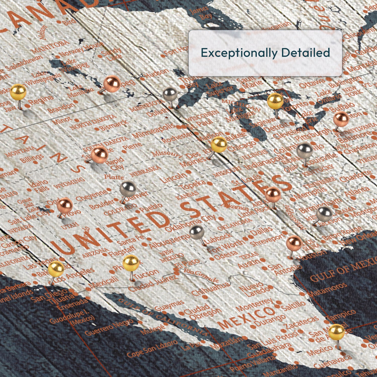 Go Someplace New Push Pin World Map 3