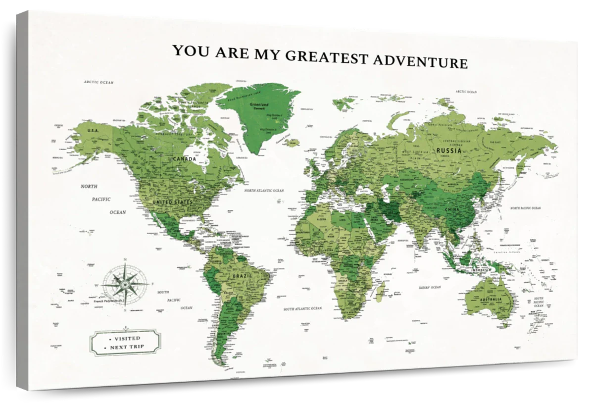 Greatest Adventure Push Pin World Map 1