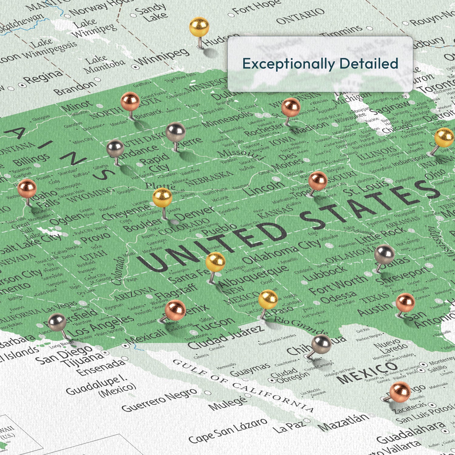Green Journeys Push Pin USA Map 3