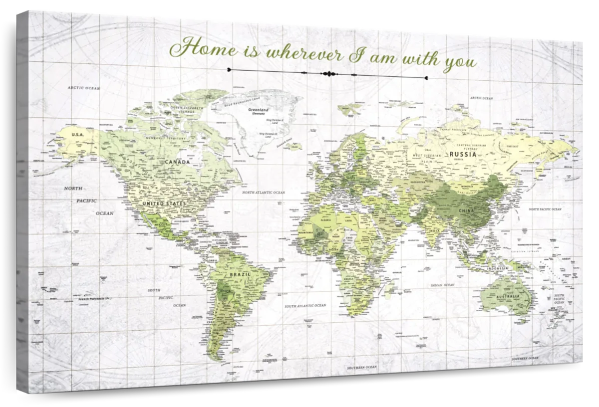 Home With You Push Pin World Map 1