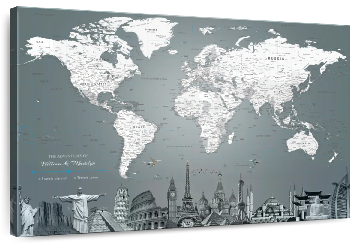 Landmark Adventures Push Pin World Map 1