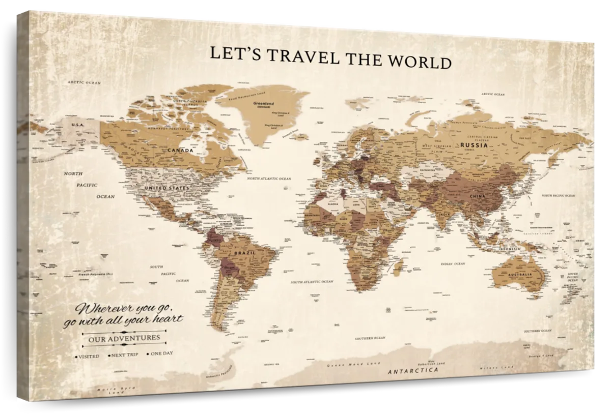 Lets Travel Push Pin World Map 1