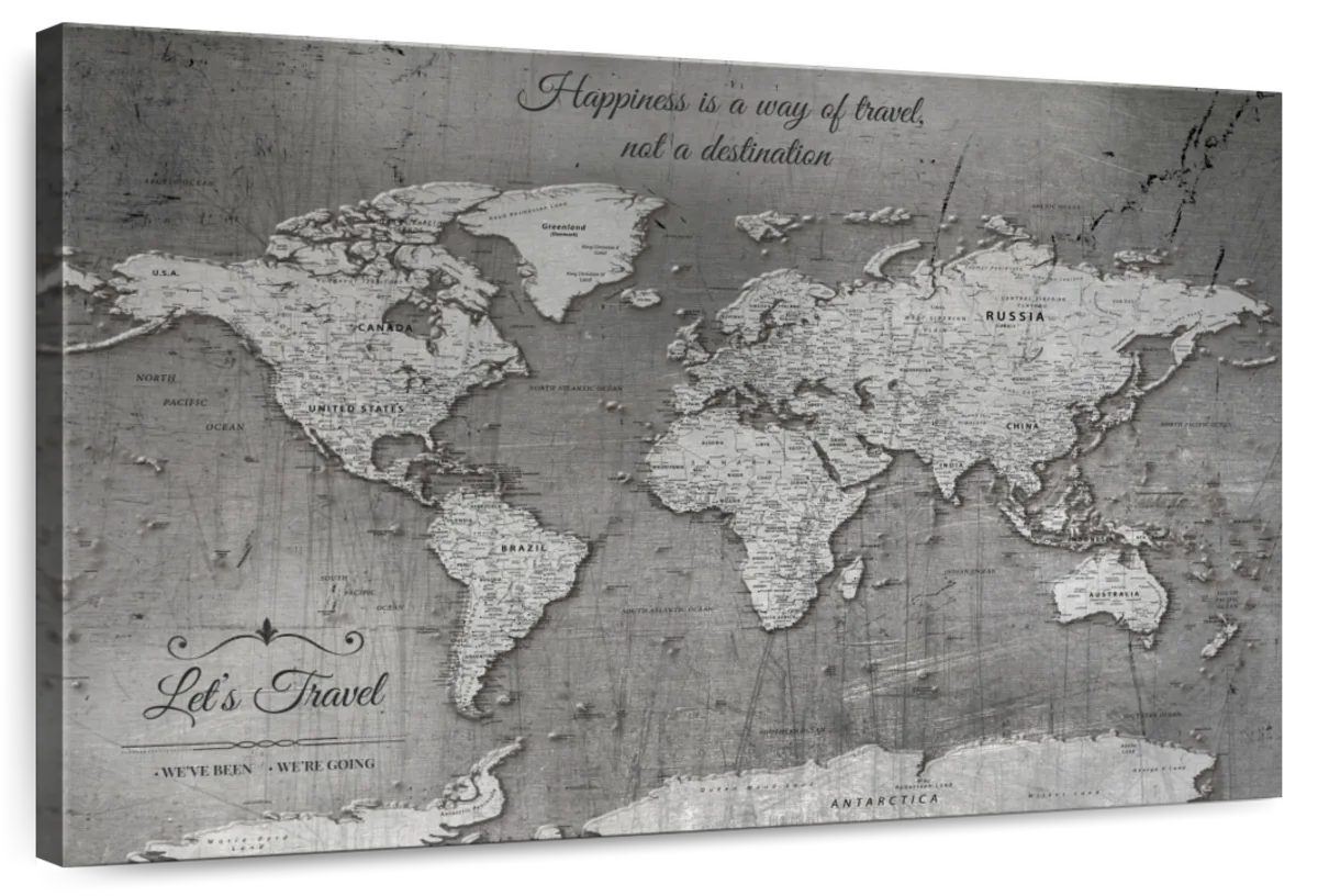 Lets Travel The World Push Pin Map 1