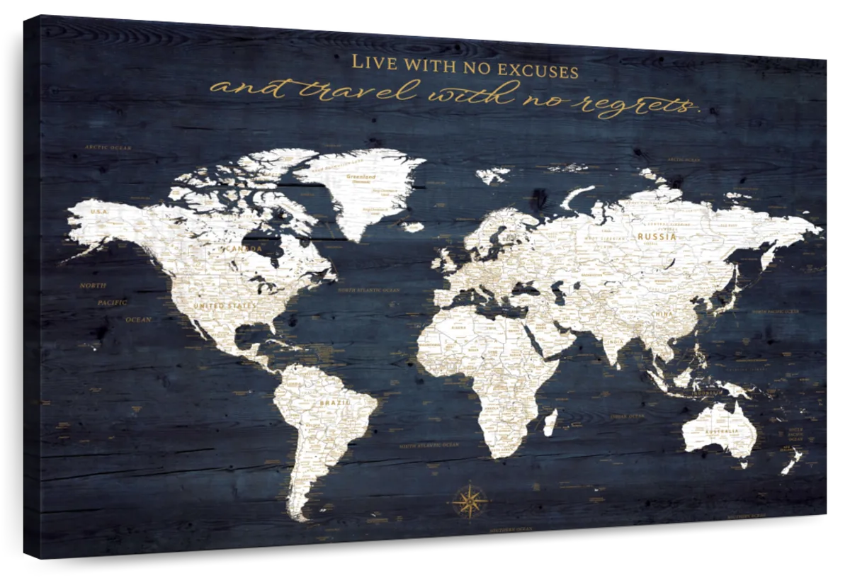Live And Travel Push Pin World Map 1