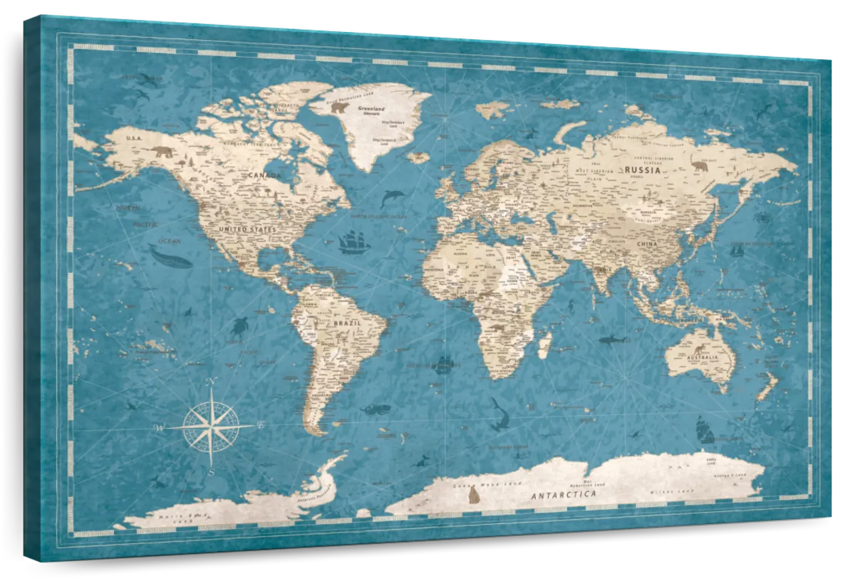 Maritime Quest Push Pin World Map 1