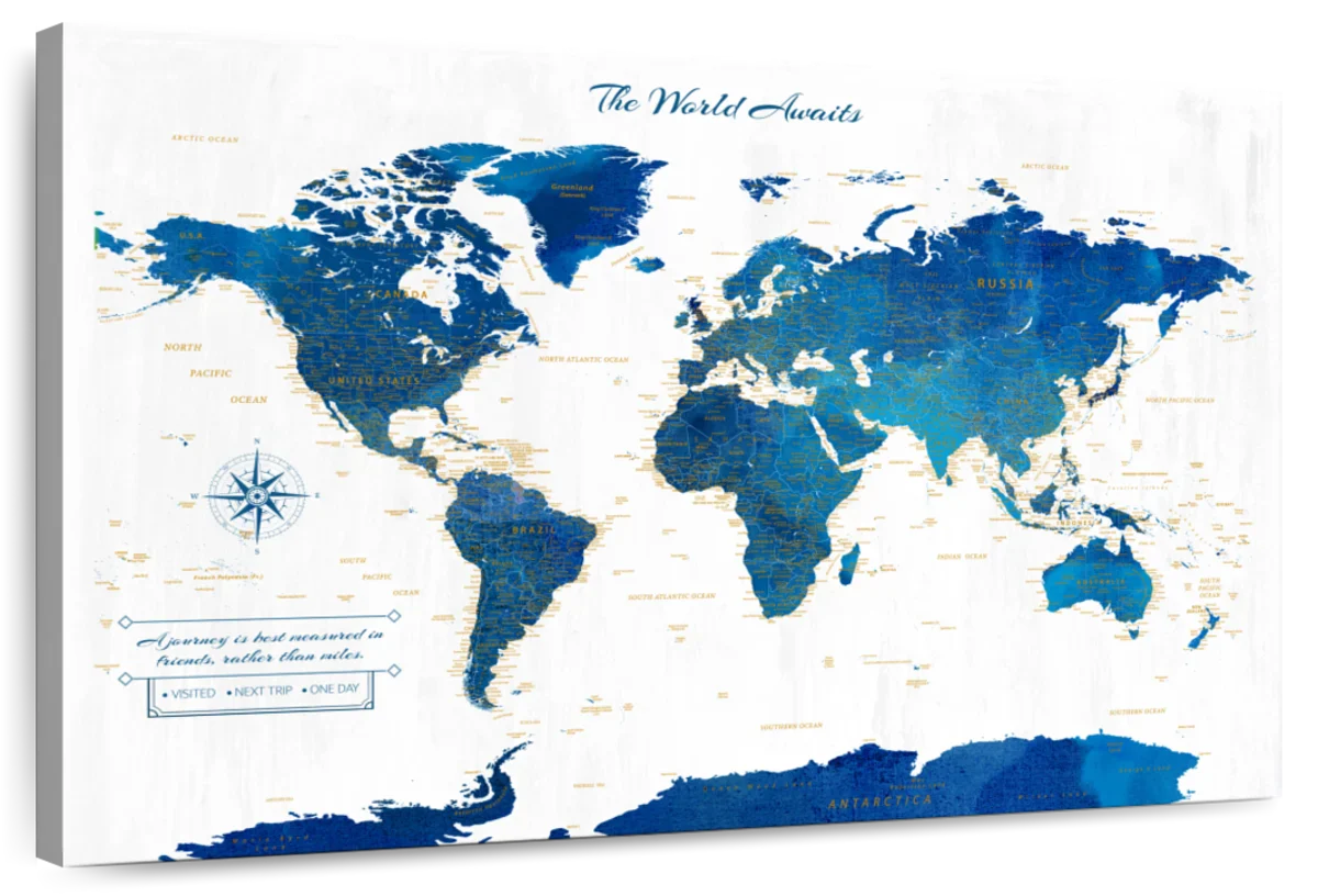 Measured In Friends Push Pin World Map 1