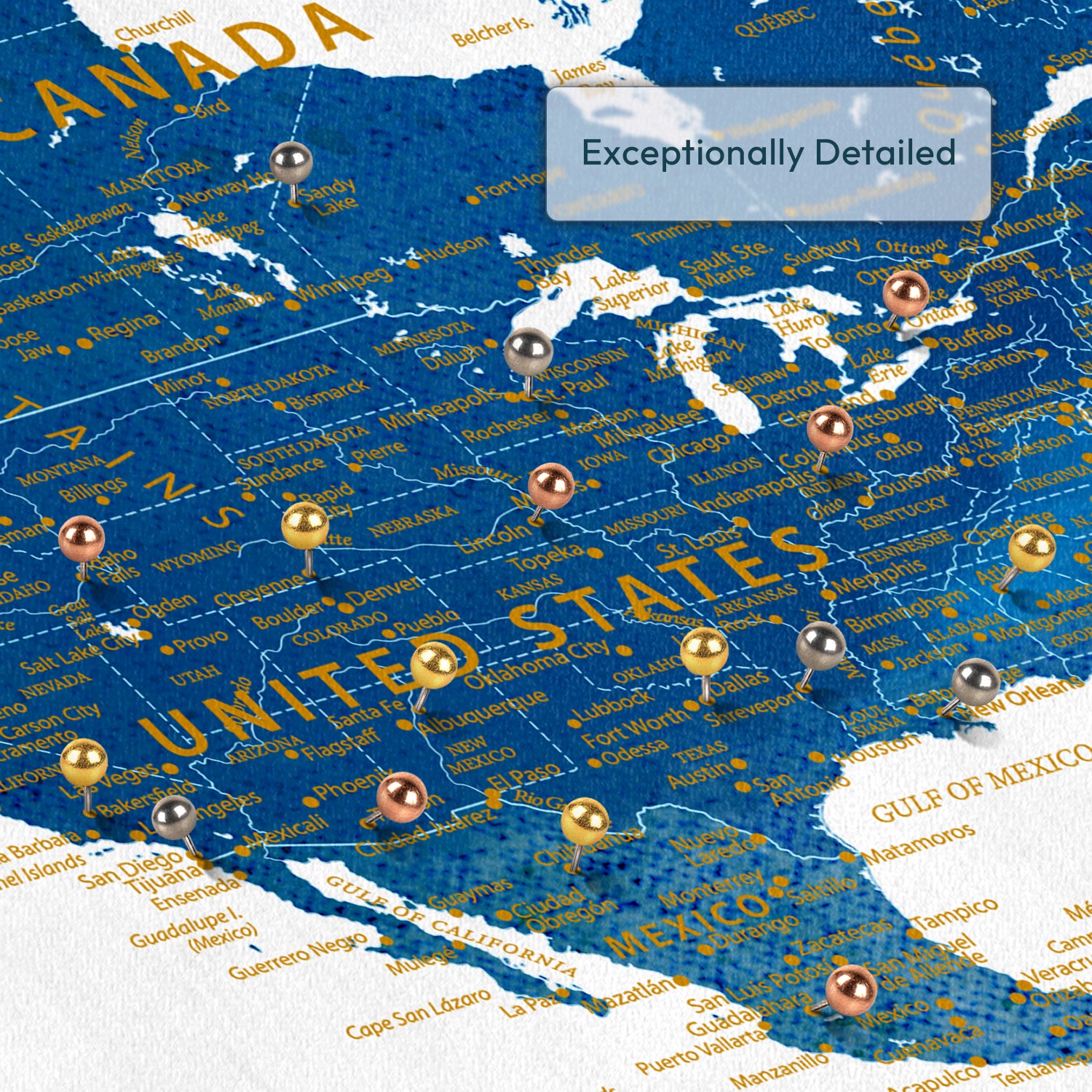 Measured In Friends Push Pin World Map 3