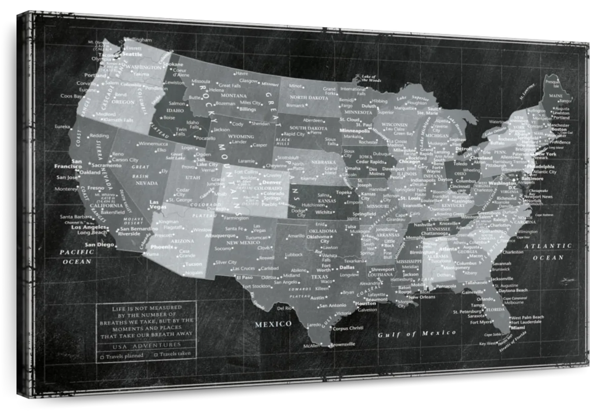 Moments And Places Push Pin USA Map 1