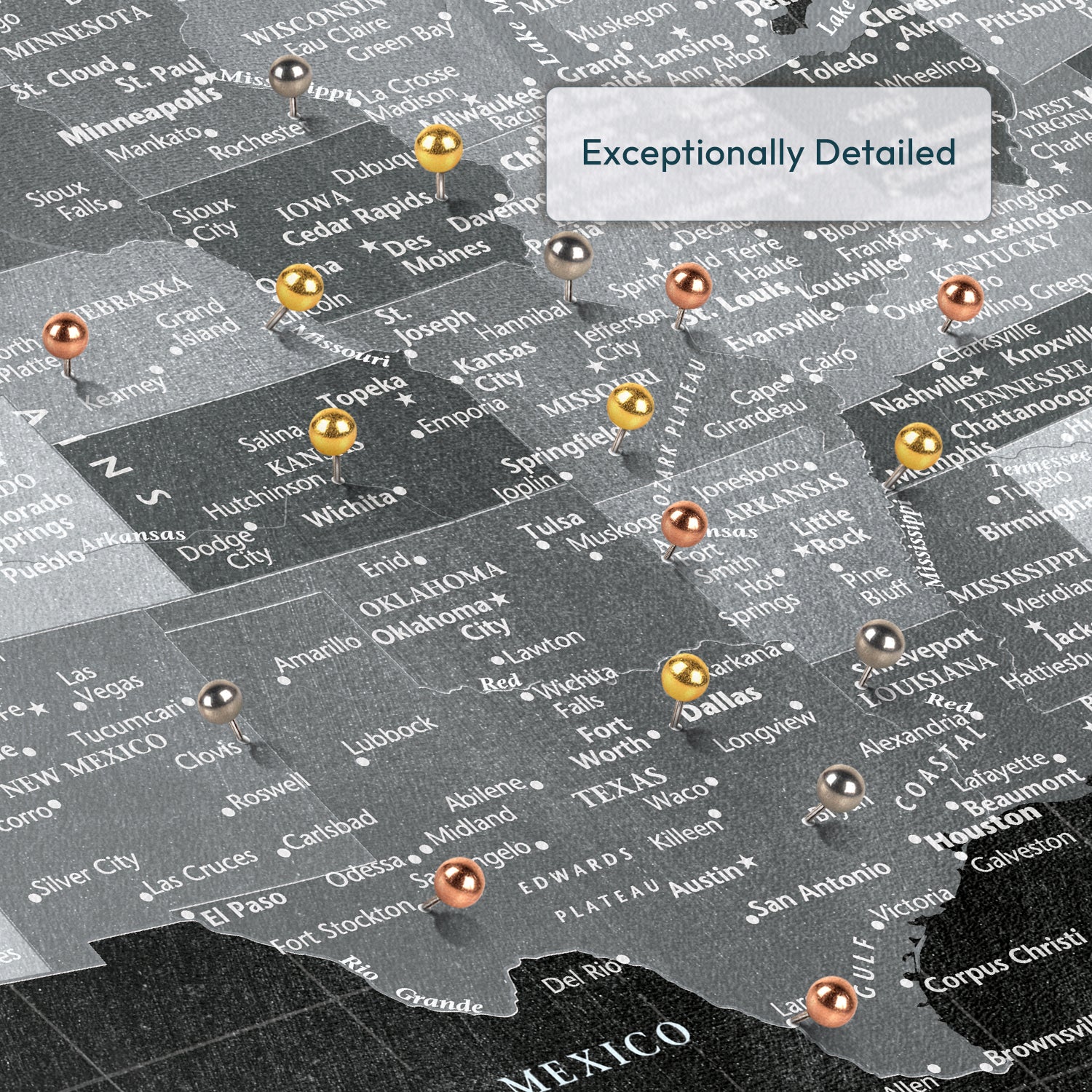 Moments And Places Push Pin USA Map 3