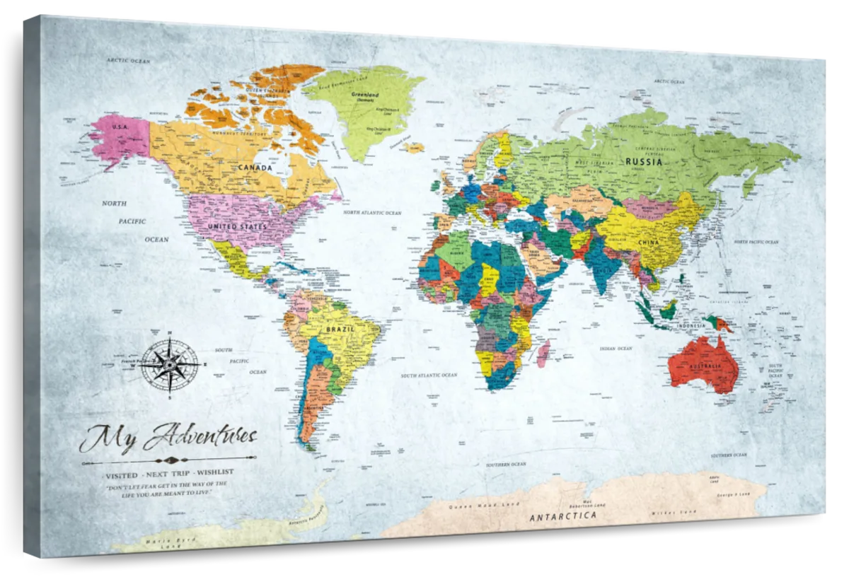 My Adventures Push Pin World Map 1