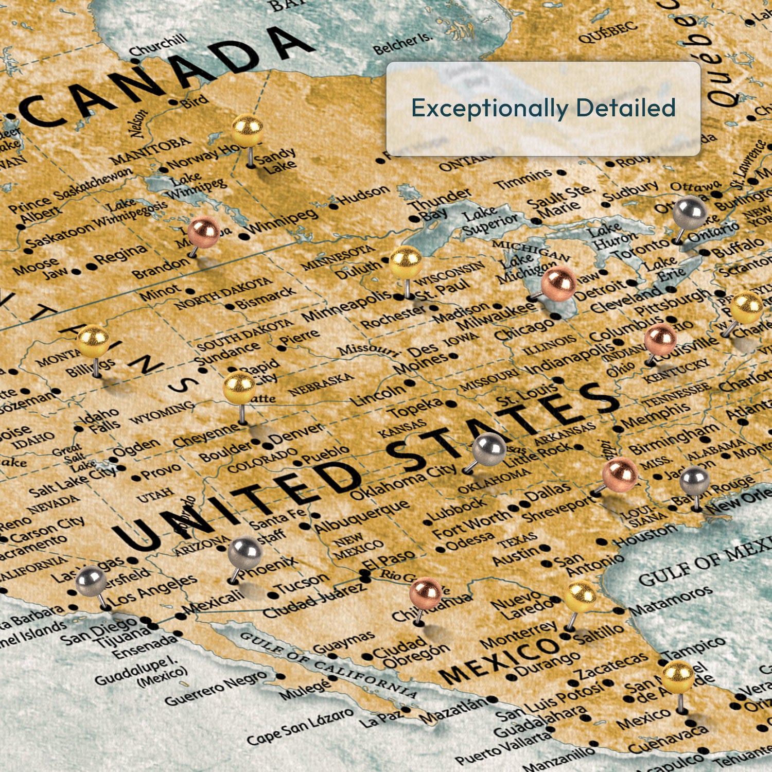 My Travels Across The World Push Pin Map 3