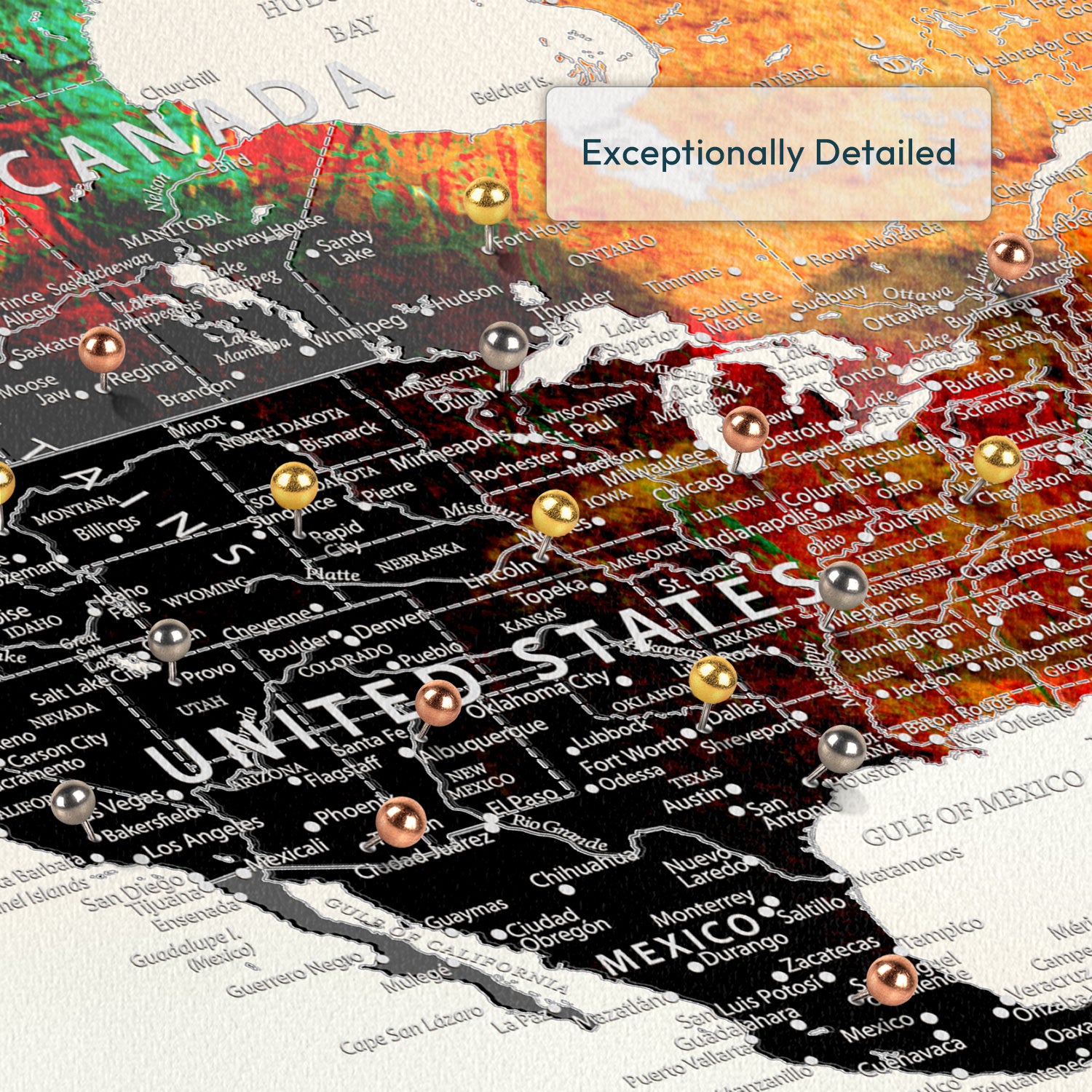 My World Adventure Paths Push Pin Travel Map 3