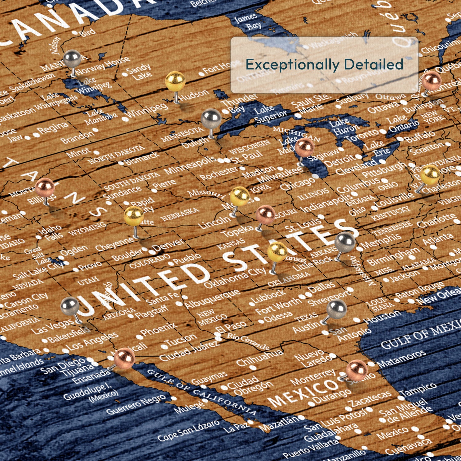 My World Travel Keepsake Push Pin Map 3