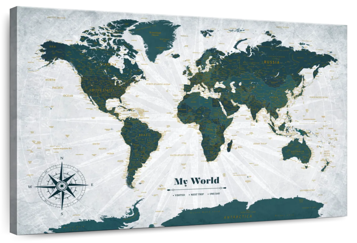 My World Travel Story Push Pin Map 1