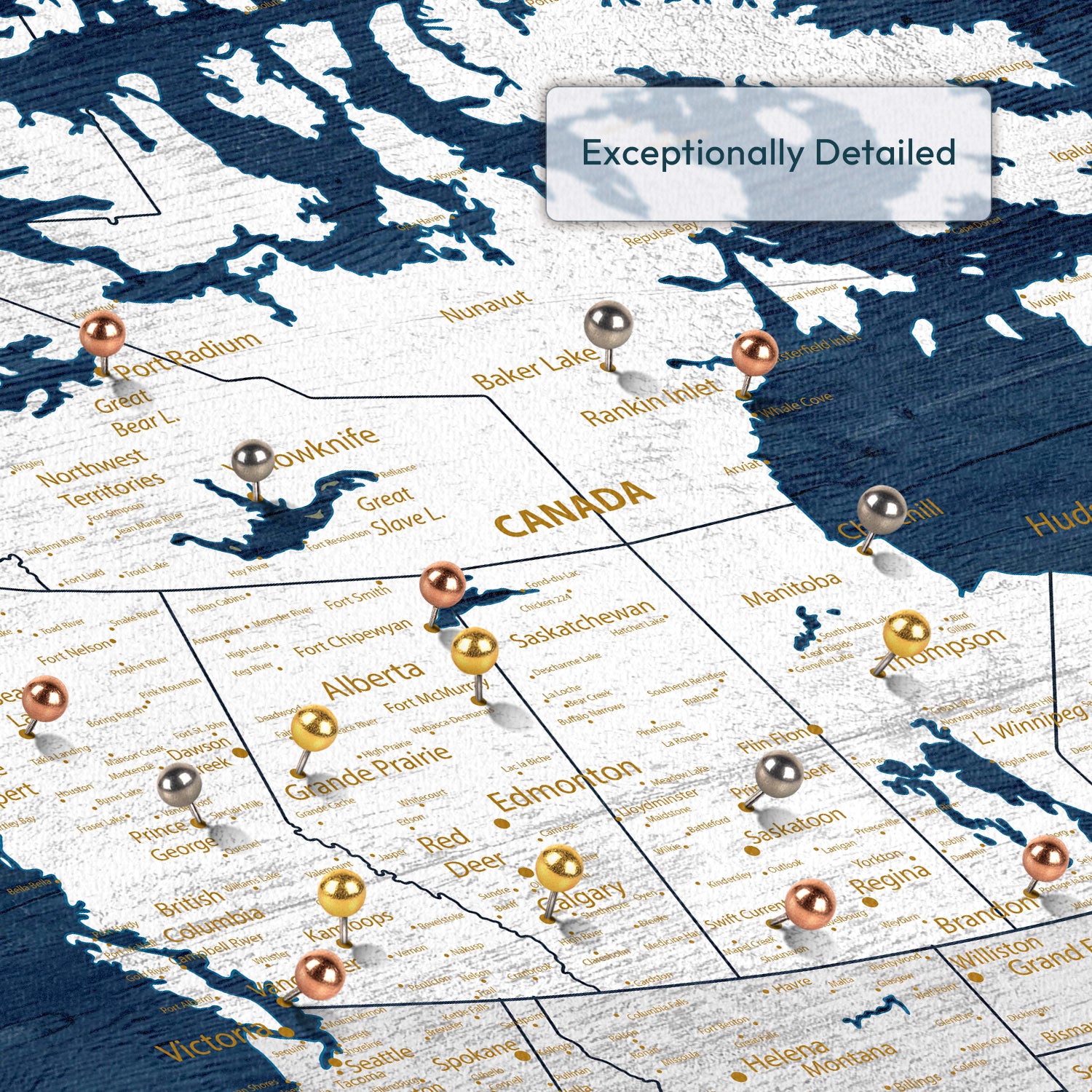 Navy Night Canada Push Pin Map 3