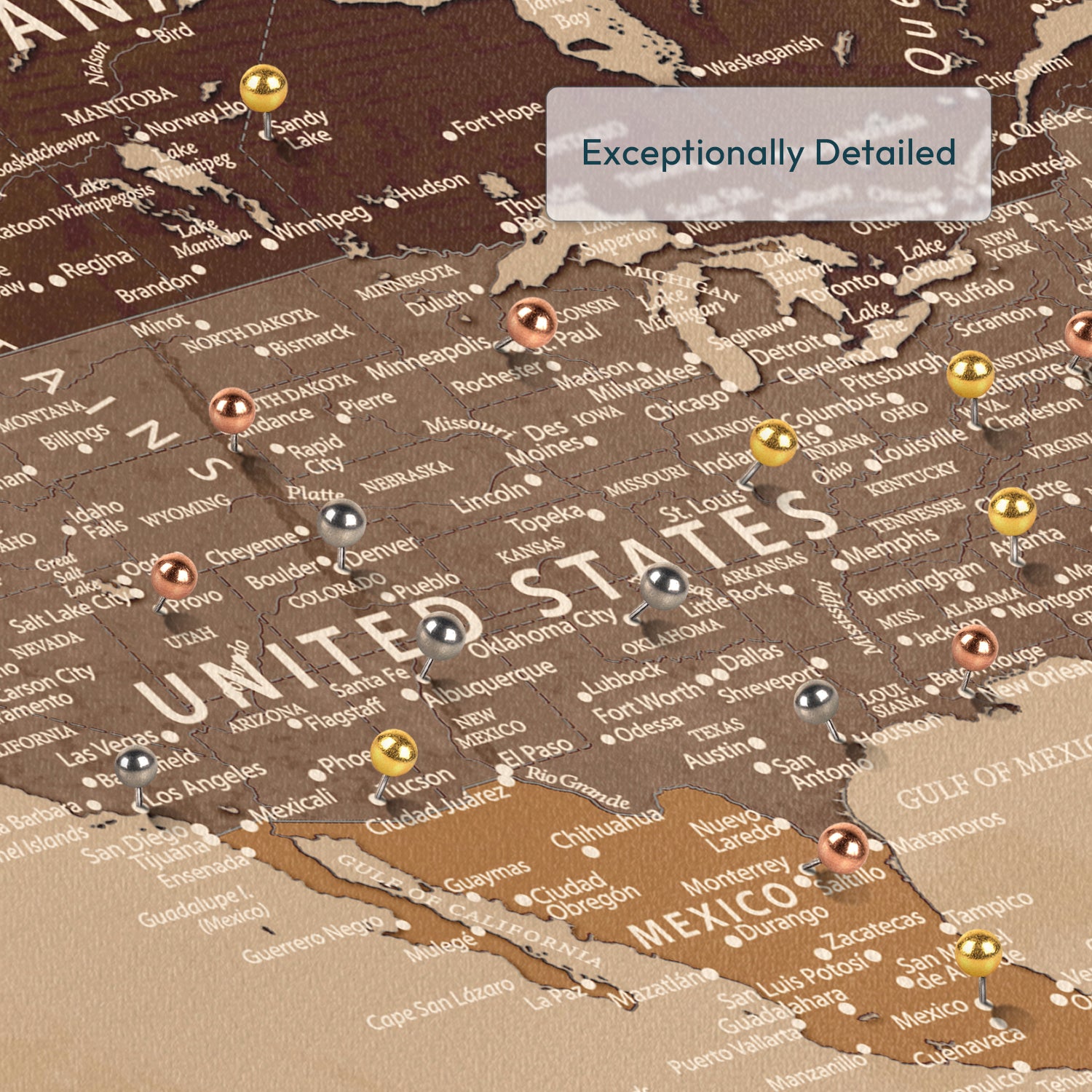 New Experiences Push Pin World Map 3