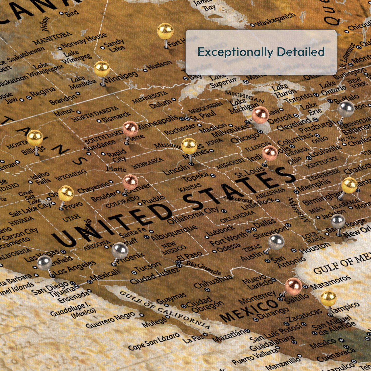 No Regrets Only Roads Push Pin World Map 3