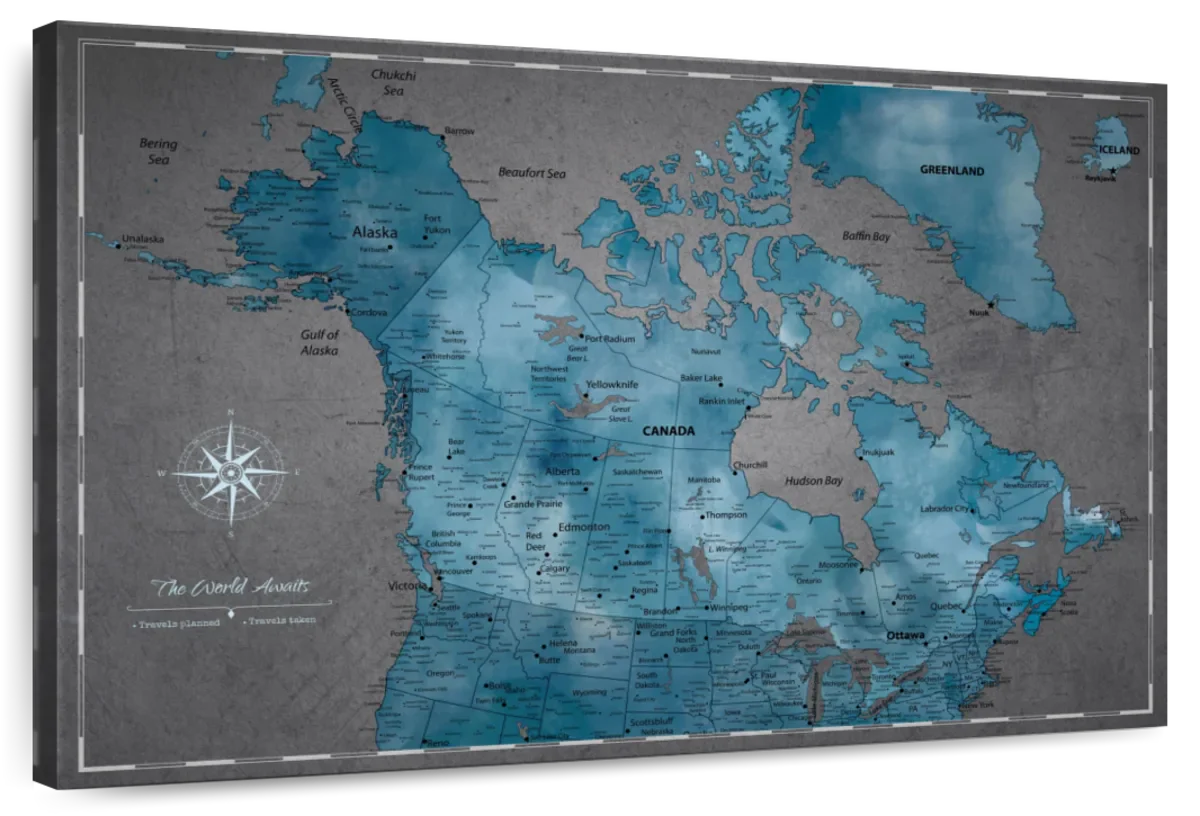 Northern Routes Canada Push Pin Map 1