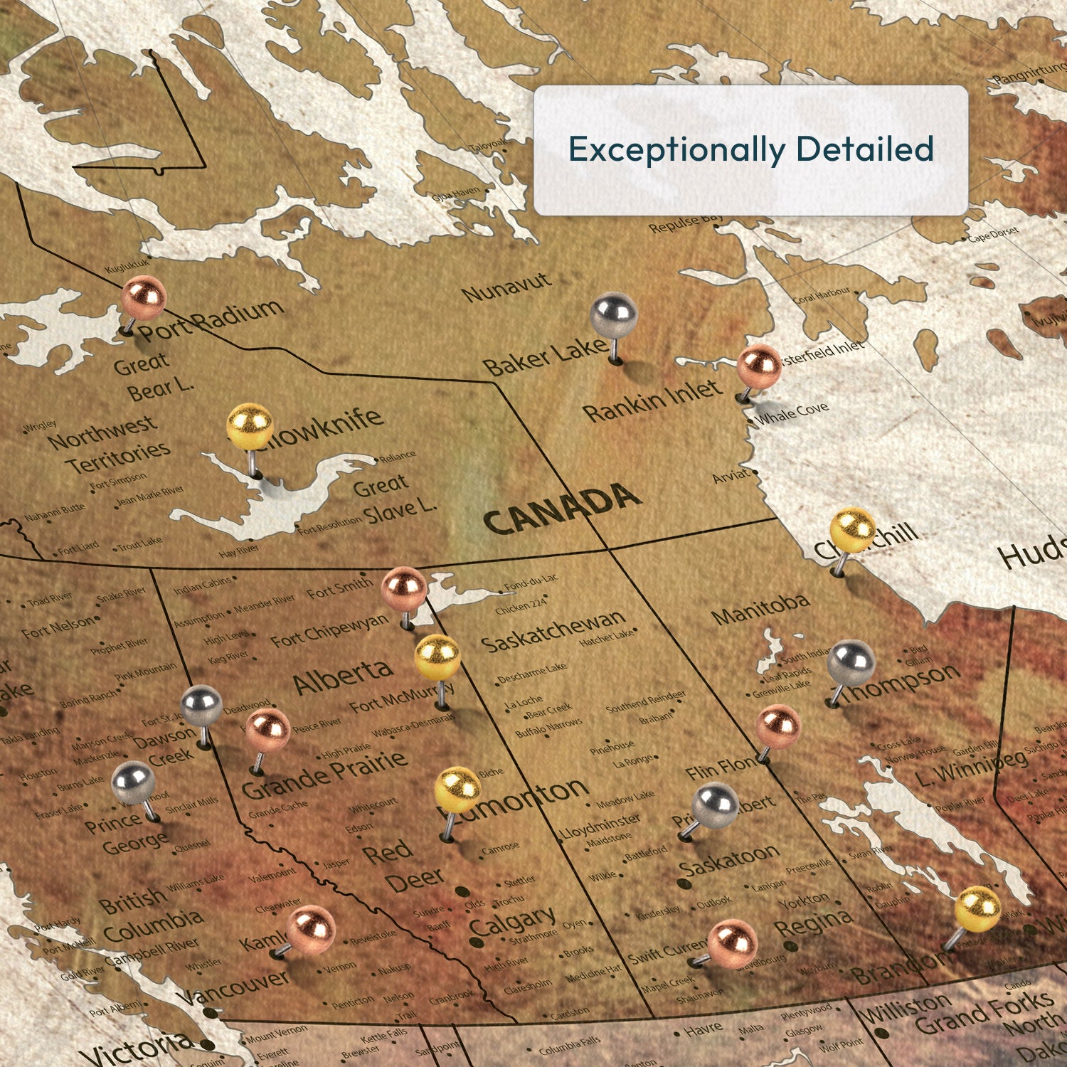 On My List Canada Push Pin Map 3